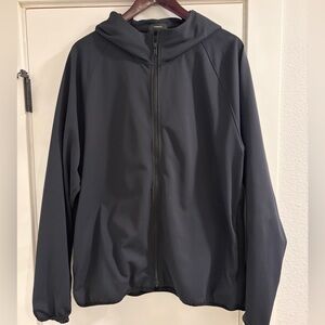 Theory Men’s Dark navy and black Full-Zip Hooded Windbreaker